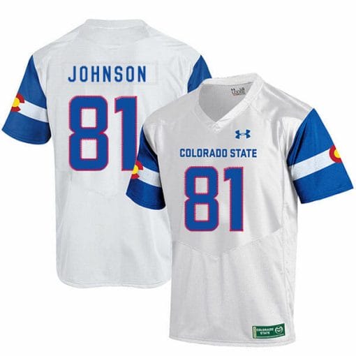 , Colorado State Rams #81 Olabisi Johnson NCAA Football Jersey White, izedge shop