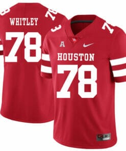 Houston Cougars #78 Wilson Whitley College Football Jersey Red