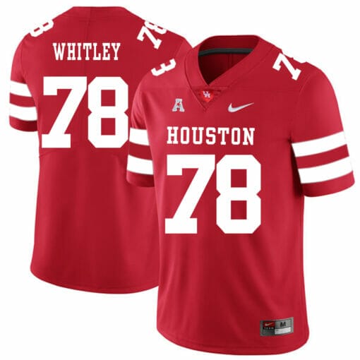 Houston Cougars #78 Wilson Whitley College Football Jersey Red