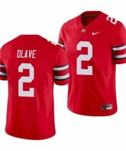 Ohio State Buckeyes #2 Chris Olave Jersey College Football Jersey Red Stitched