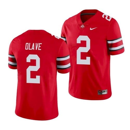 , Ohio State Buckeyes #2 Chris Olave Jersey College Football Jersey Red Stitched, izedge shop