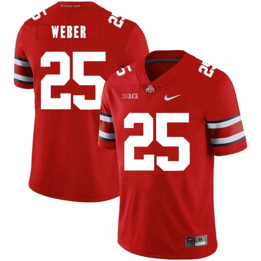 Ohio State Mike Weber Jersey,Ohio State Mike Weber,Mike Weber Jersey, Ohio State Mike Weber Jersey #25 NCAA Football Jersey Red, izedge shop