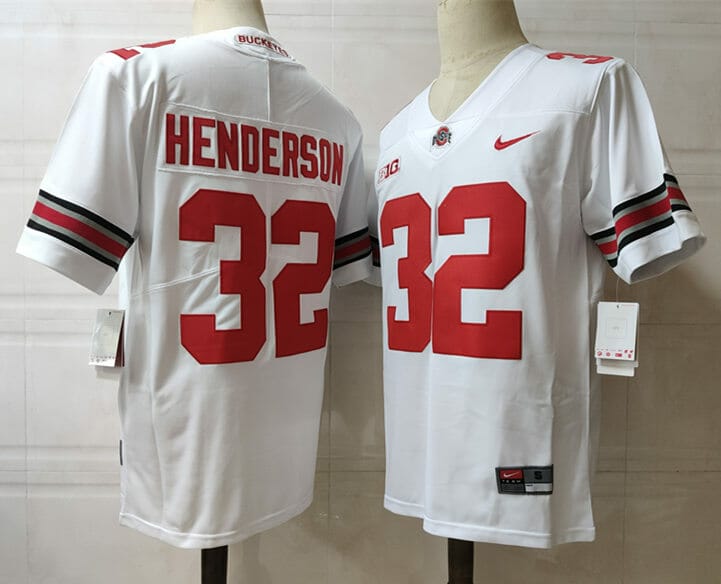 Henderson Ohio State Jersey #32 NCAA Football Jersey White