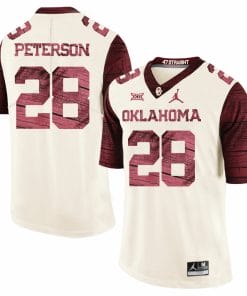 Adrian Peterson Oklahoma Sooners Jersey #28 Football Firewood Pattern White