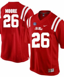 C.J. Moore Ole Miss Rebels Jersey #26 NCAA College Football Red