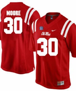 A.J. Moore Ole Miss Rebels Jersey #30 NCAA College Football Red