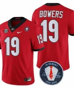 UGA Brock Bowers Jersey #19 Honoring Vince Dooley Patch Red