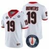 Brock Bowers Jersey Georgia Bulldogs #19 Honoring Vince Dooley Patch White