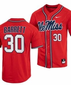 Aaron Barrett Jersey Ole Miss Rebels College Baseball Red #30