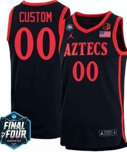 Custom San Diego State Aztecs Jersey Name and Number College Basketball 2023 NCAA Final Four Black