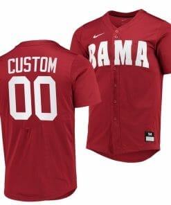 Custom Alabama Baseball Jersey Crimson Tide Name and Number NCAA College Replica Red