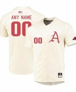 Custom Arkansas Razorbacks Baseball Jersey Name and Number College Cream