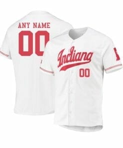 Custom Indiana Hoosiers Baseball Jersey Name and Number NCAA College White
