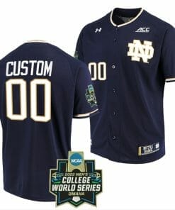 Custom Notre Dame Baseball Jersey Fighting Irish Name and Number NCAA 2022 College World Series Navy