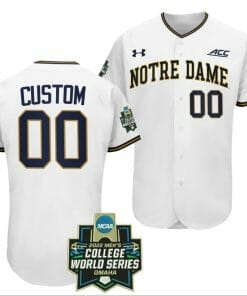 Custom Notre Dame Baseball Jersey Fighting Irish Name and Number NCAA 2022 College World Series White