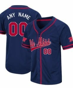 Custom Ole Miss Baseball Jersey Name and Number Rebels College Navy