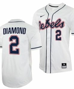 Derek Diamond Jersey Ole Miss Rebels College Baseball White #2