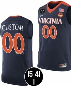 Custom Virginia Cavaliers Jersey Name and Number College Basketball Main Event Champs Retro Navy