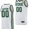 Custom Michigan State Spartans Jersey Name and Number College Basketball Honor Patch White