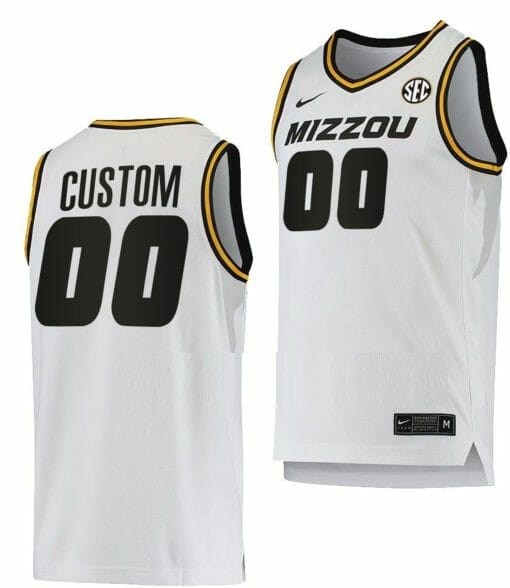Custom Missouri Tigers Jersey Name and Number College Basketball White Home