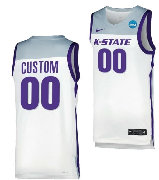 Custom Kansas State Wildcats Jersey Basketball Name and Number 2023 NCAA March Madness White