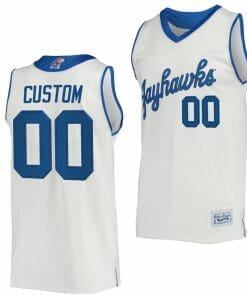 Custom Kansas Jayhawks Jersey Name and Number College Basketball Commemorative Classic Cream