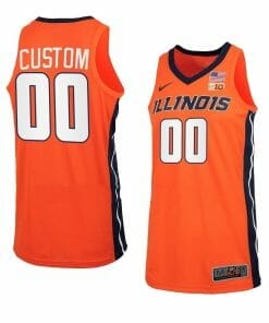Custom Illinois Fighting Illini Jersey Basketball College Name and Number Orange Black