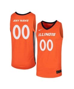 Custom Illinois Fighting Illini Jersey College Basketball Name and Number Elite Orange