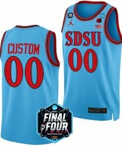 Custom San Diego State Aztecs Jersey Name and Number College Basketball 2023 NCAA Final Four Blue