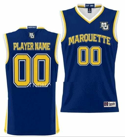 Custom Marquette Golden Eagles Jersey Name and Number College Basketball NIL Pick-A-Player Blue