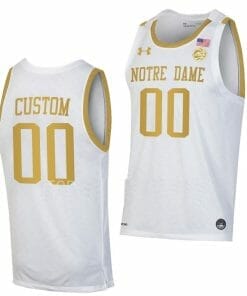 Custom Notre Dame Fighting Irish Jersey Name and Number College Basketball Yellow White