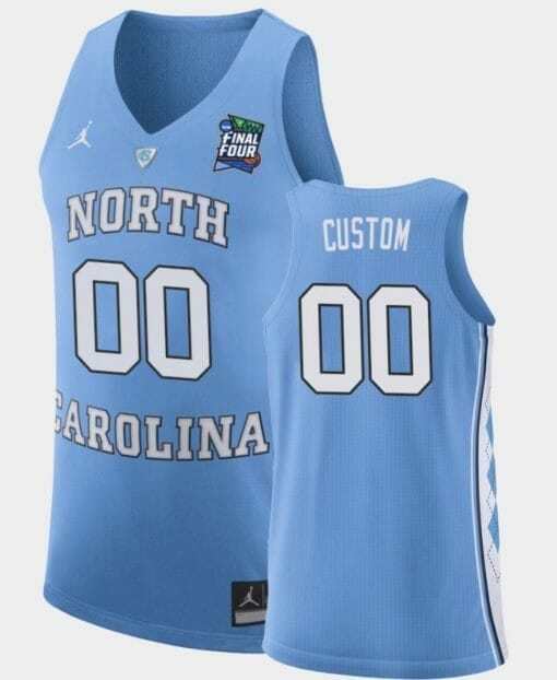 Custom North Carolina Tar Heels Jersey Name and Number College Basketball Final Four Light Blue