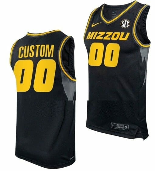 Custom Missouri Tigers Jersey Name and Number College Basketball Black Away