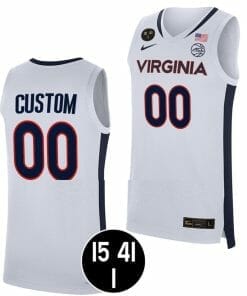 Custom Virginia Cavaliers Jersey Name and Number College Basketball Main Event Champs White