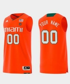 Custom Miami Hurricanes Jersey Name and Number College Basketball Swingman Orange