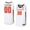 Custom Illinois Fighting Illini Jersey Basketball College Name and Number White Orange