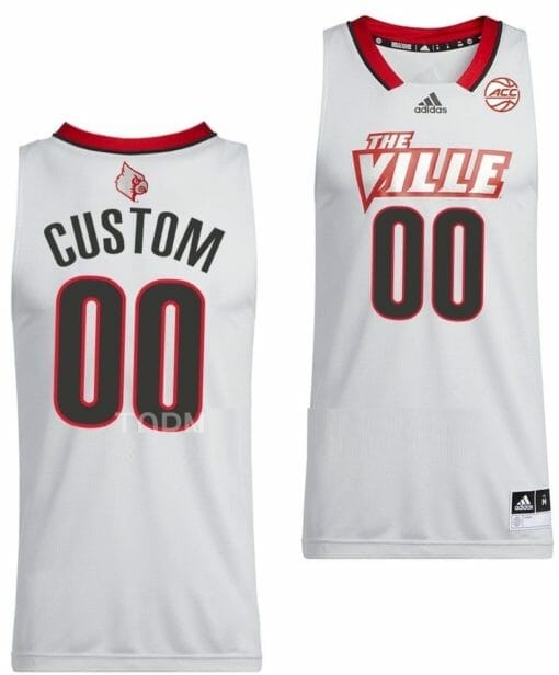 Custom Louisville Cardinals Jersey Name and Number College Basketball Swingman White