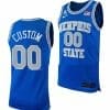 Custom Memphis Tigers Jersey Name and Number College Basketball Blue Throwback