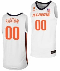 Custom Illinois Fighting Illini Jersey Name and Number College Basketball Replica White
