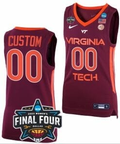Custom Virginia Tech Hokies Jersey College Basketball 2023 NCAA Final Four Maroon