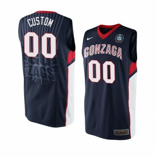 Custom Gonzaga Bulldogs Basketball Jersey College Name and Number Black Final Four Patch