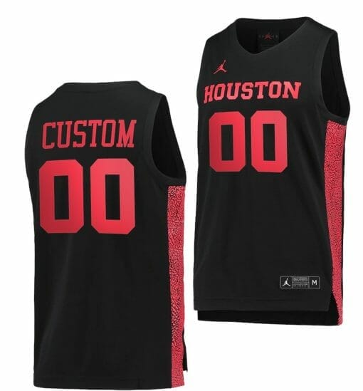 Custom Houston Cougars Jersey Name and Number College Basketball Black Commemorative Classic