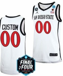 Custom San Diego State Aztecs Jersey Name and Number College Basketball 2023 NCAA Final Four White