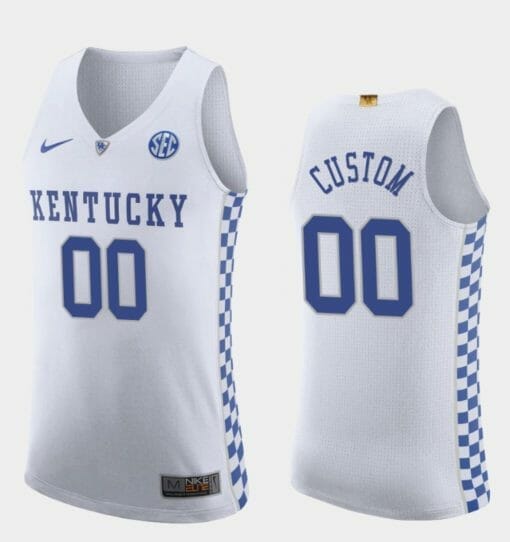 Custom Kentucky Wildcats Jersey Name and Number College Basketball White