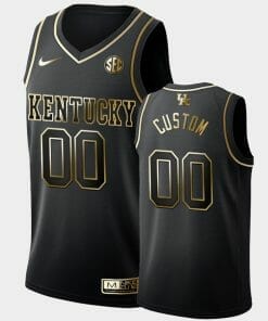 Custom Kentucky Wildcats Jersey Name and Number College Basketball Black Golden