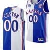 Custom Kansas Jayhawks Jersey Name and Number College Basketball Split Edition White Royal