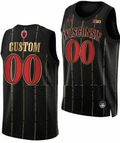 Custom Wisconsin Badgers Jersey Name and Number College Basketball Black