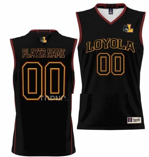 Custom Loyola Chicago Ramblers Jersey Name and Number College Basketball NIL Pick-A-Player Black
