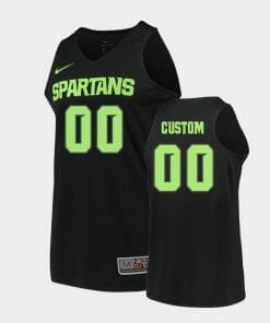 Custom Michigan State Spartans Jersey Name and Number College Basketball Black