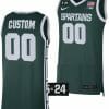 Custom Michigan State Spartans Jersey Name and Number College Basketball Limited Green
